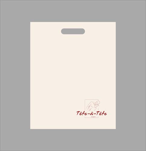Образец. Дизайн фирменного полиэтиленового пакета. Торговая марка «Тет-а-Тет».